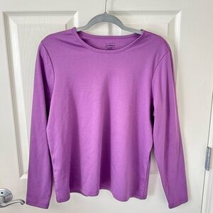 L.L. Bean Muted Lavender Crew Neck Tee - 100% Supima Cotton - Size: XL Petite